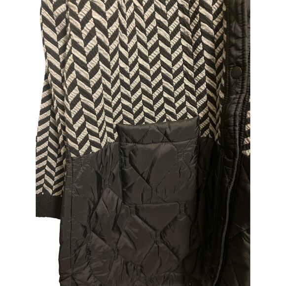 Nic + Zoe Quilted Mix Media Coat Gray & Black  XL - Picture 5 of 11